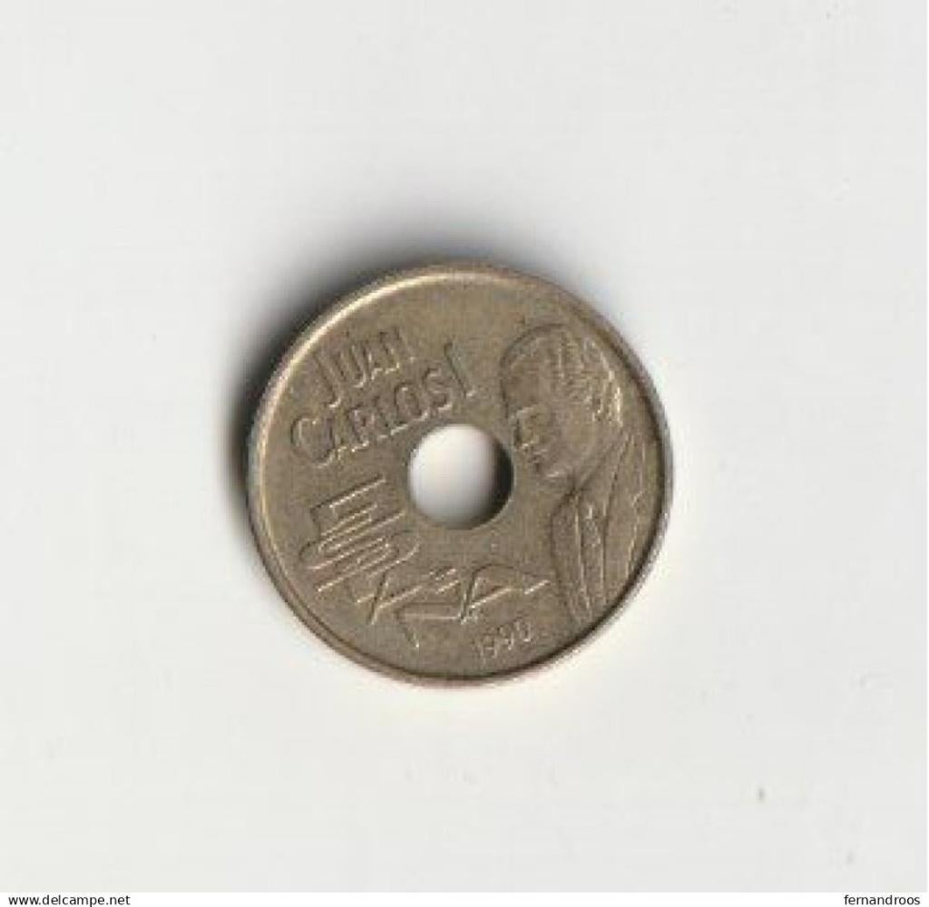 SPANJE BARCELONA 1992 25 PESETAS JUAN CARLOS 1990, Postzegels en Munten, Ophalen of Verzenden, Overige landen, Losse munt