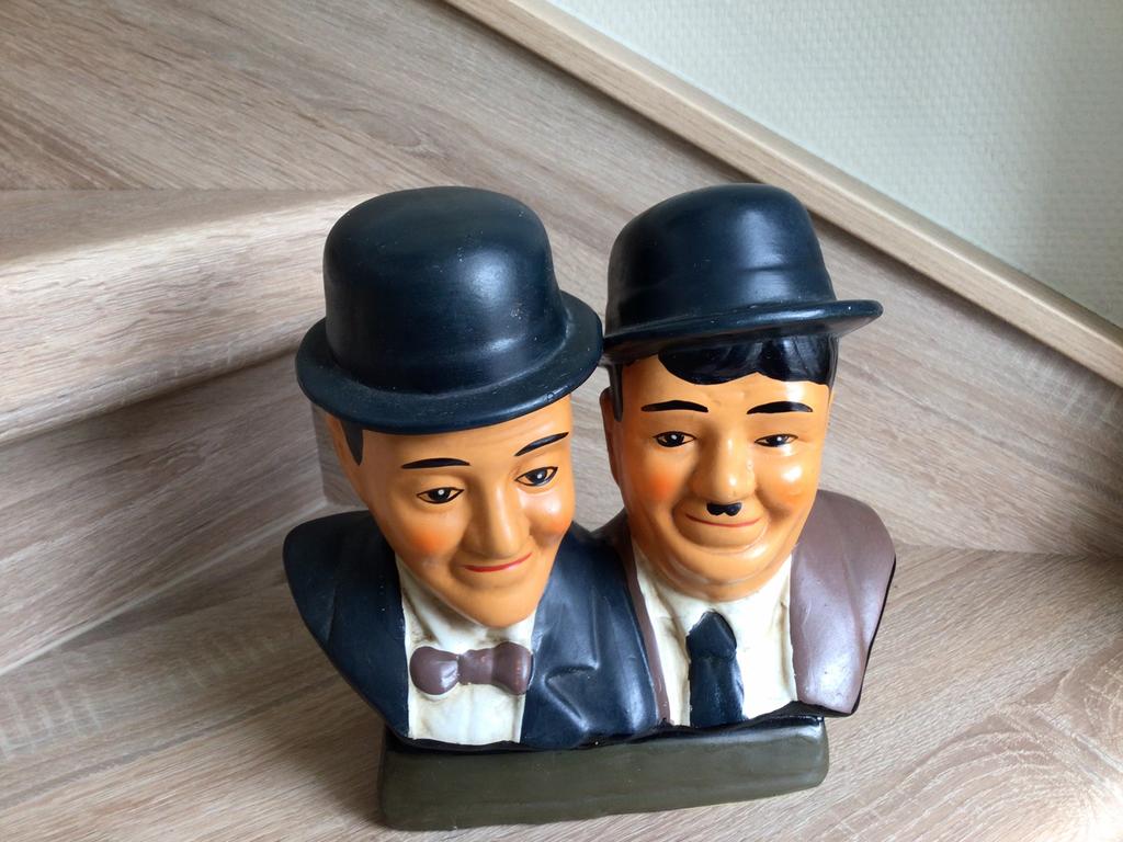 Vintage borstbeeld Laurel en Hardy, Verzamelen, Ophalen of Verzenden, Overige typen