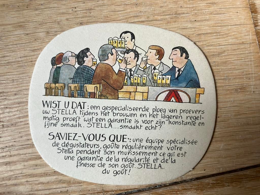 Set van 6 (zes) onderzetters Stella Artois, Ophalen of Verzenden, Zo goed als nieuw, Viltje(s), Stella Artois