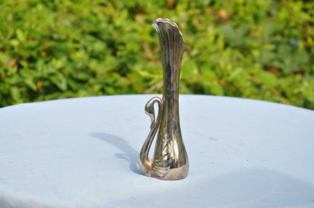 § vase soliflore cygne en metal, Enlèvement ou Envoi