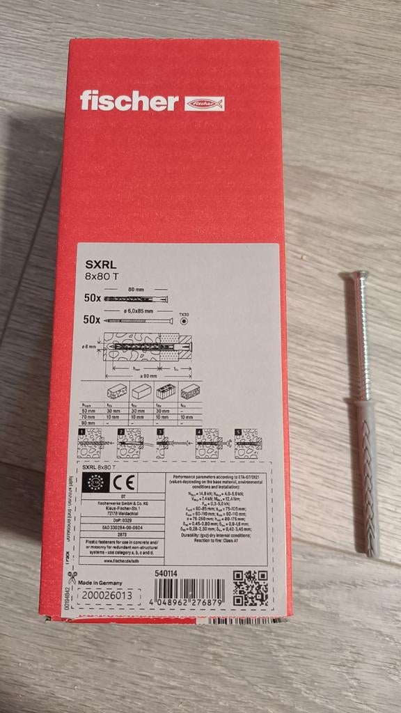 Fischer constructieplug sxrl 8x80T, Auto-onderdelen, Ophalen of Verzenden