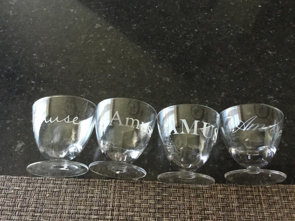 4 amuse glaasjes riviera maison, Ophalen of Verzenden, Nieuw, Overige materialen, Glas of Glazen