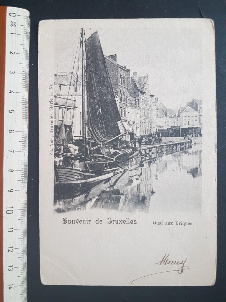 Carte postale Souvenir de Bruxelles Quai aux Brique S. Nels, Enlèvement ou Envoi, Avant 1920, Affranchie, Bruxelles (Capitale)
