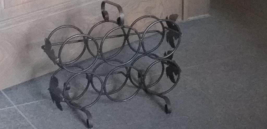 smeedijzeren flessenhouder, Huis en Inrichting, Woonaccessoires | Wijnrekken, Ophalen, Gebruikt, Metaal, 5 tot 15 flessen