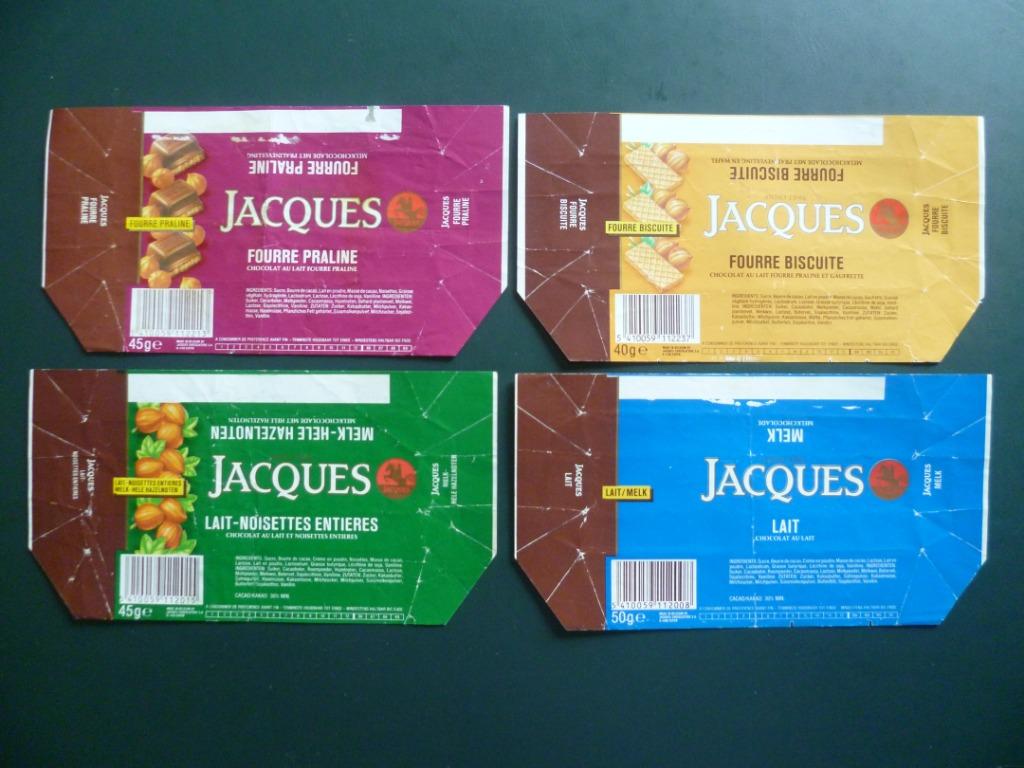 chocolade Jacques chocolat omslagen emballages 1980  x 4, Ophalen of Verzenden, Gebruikt