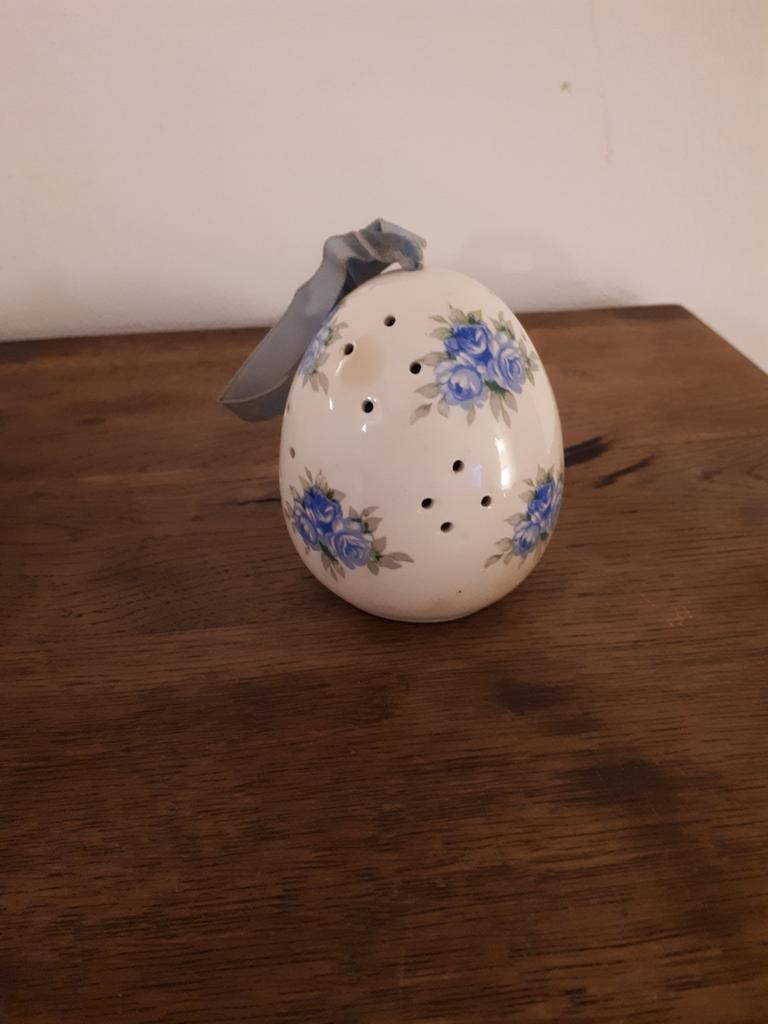 Vintage witte keramische eivormige potpourri, Ophalen of Verzenden