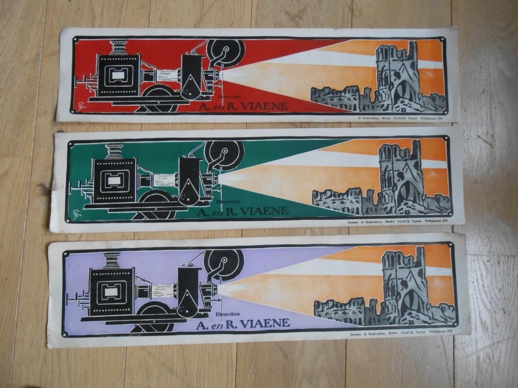 3 originele affiches met zicht Ieper na wereldoorlog 14/18, Verzamelen, Ophalen of Verzenden