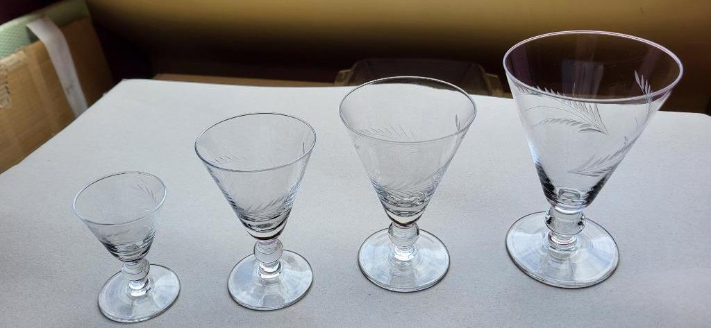 Glasservies uit 1962 voor 10 personen VINTAGE, Ophalen of Verzenden