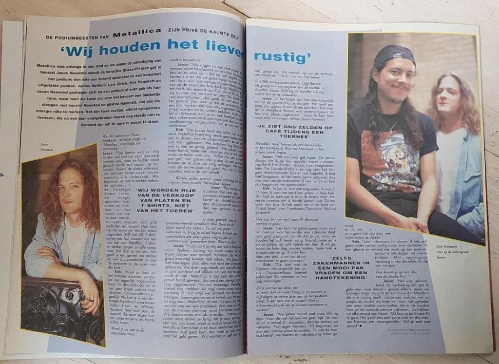 tijdschriftartikels Metallica, Verzamelen, Film en Tv, Gebruikt, Ophalen of Verzenden