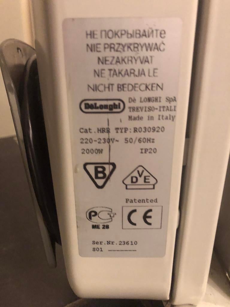 Delonghi Olie Radiator 2000W, Ophalen, Zo goed als nieuw, 800 watt of meer, Radiator