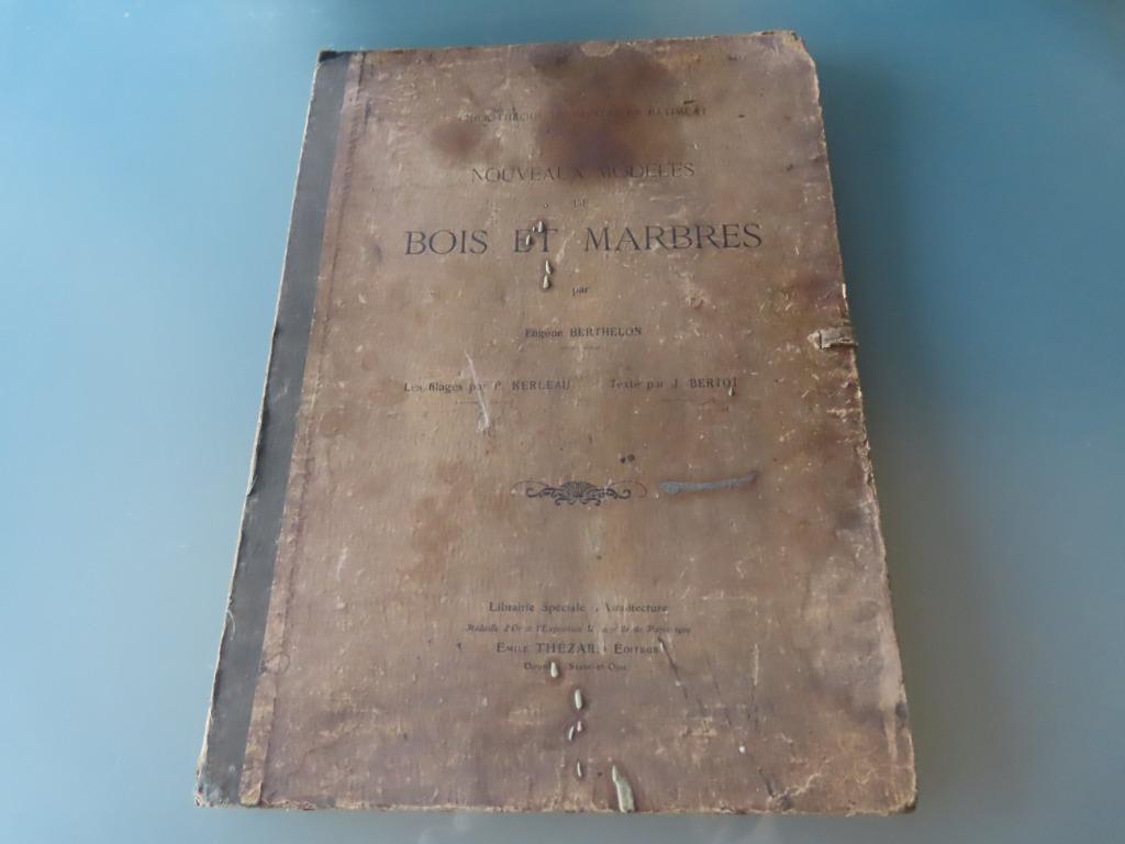 Nouveaux modèles de bois et de marbre par Eugene Berthelon,, Livres, Art & Culture | Architecture, Utilisé, Architecture général