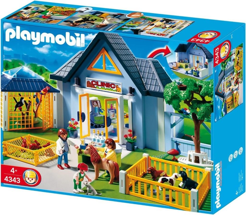 playmobil 4343 en 4346 dierenkliniek en praktijk, Enfants & Bébés, Jouets | Playmobil, Enlèvement, Ensemble complet
