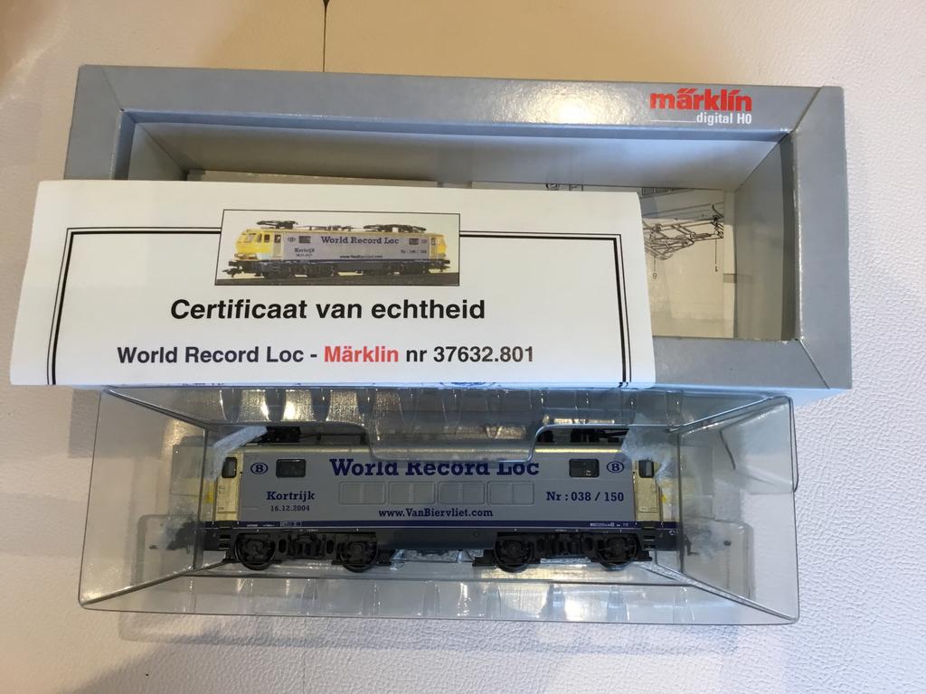Zeer zelden nmbs 37632.801 world record lok, Wisselstroom, Locomotief, Ophalen of Verzenden, Zo goed als nieuw