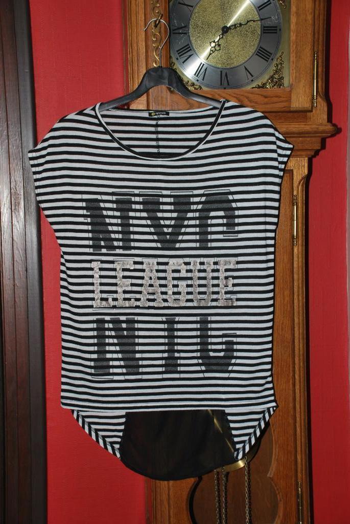 Zwart-wit gestreept asymmetrisch "appel's" tuniek T-shirt M, Maat 38/40 (M), Wit, Ophalen of Verzenden, Zonder mouw