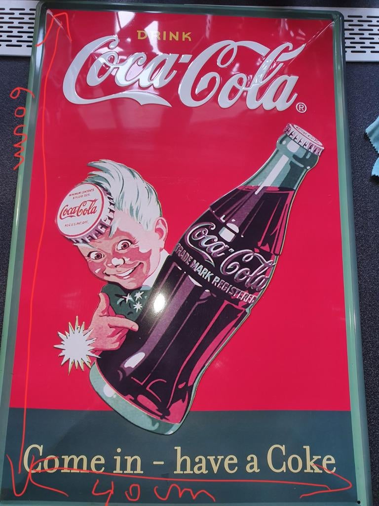 Coca-Cola plaque métallique, Enlèvement