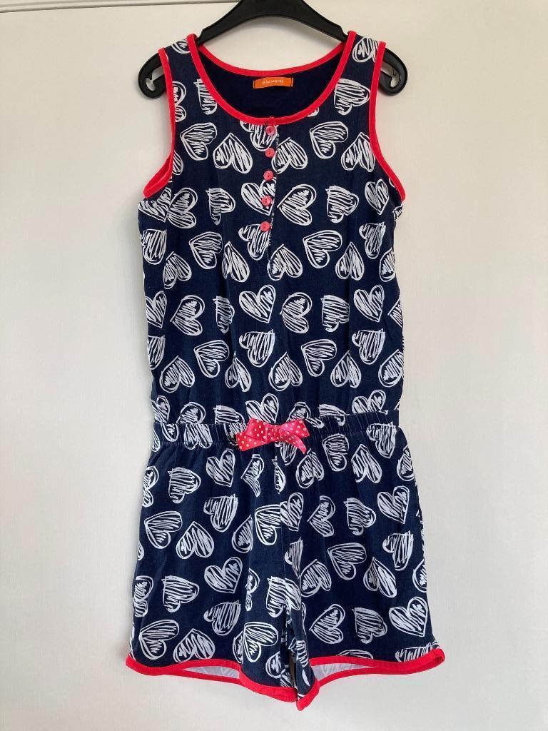 Hartjes onesie pyjama - Hema - maat 146/152, Kinderen en Baby's, Kinderkleding | Maat 146, Nacht- of Onderkleding, Gebruikt, Meisje