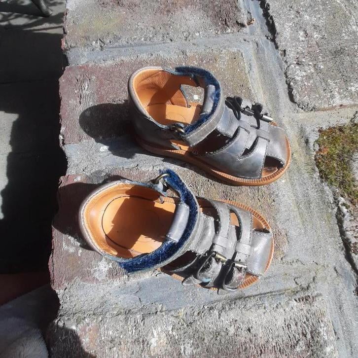 lederen mooie sandaaltjes POM d'API M21 - blauw grijs, Kinderen en Baby's, Babykleding | Schoentjes en Sokjes, Jongetje of Meisje