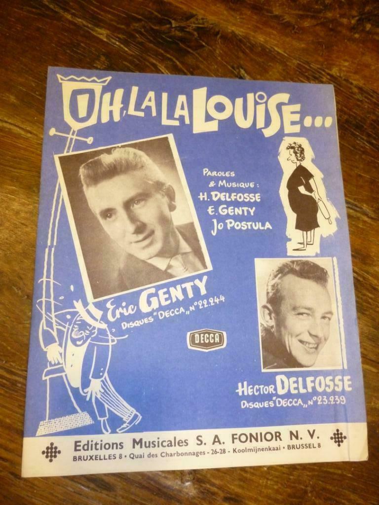 Partituur OH, LA LA LOUISE muziek H. Delfosse muzieknoot, Ophalen of Verzenden
