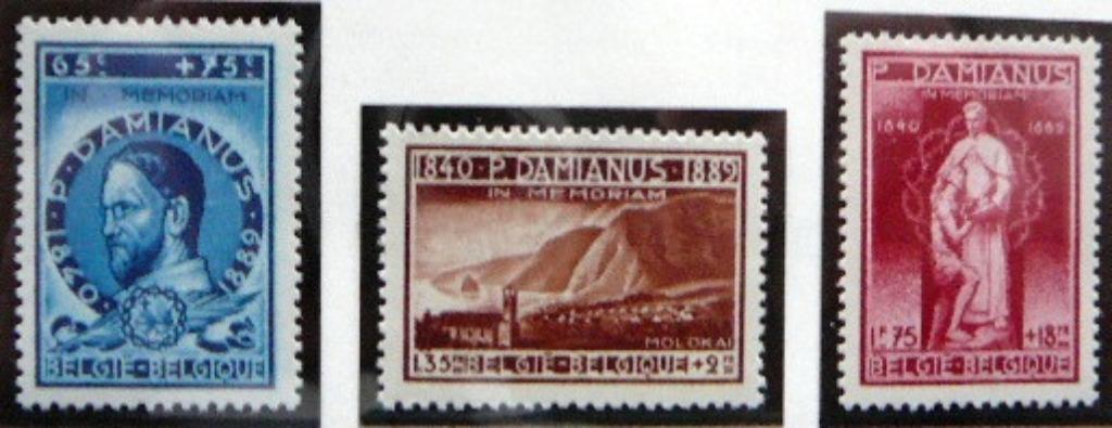 Pater Damiaan   Postfris   OBP  nrs. 728-30, Ophalen of Verzenden, Postfris, Postfris
