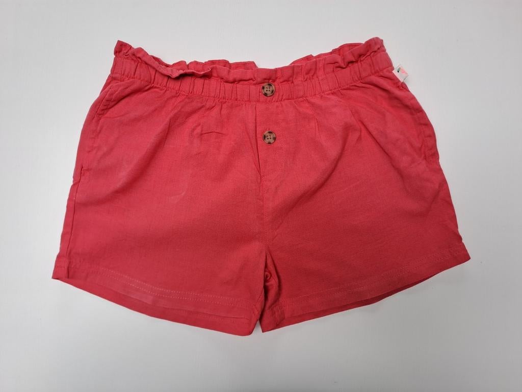 Mt 134-140 Roze linnen short, Kinderen en Baby's, Kinderkleding | Maat 134, Broek, Meisje, Ophalen of Verzenden, Zo goed als nieuw