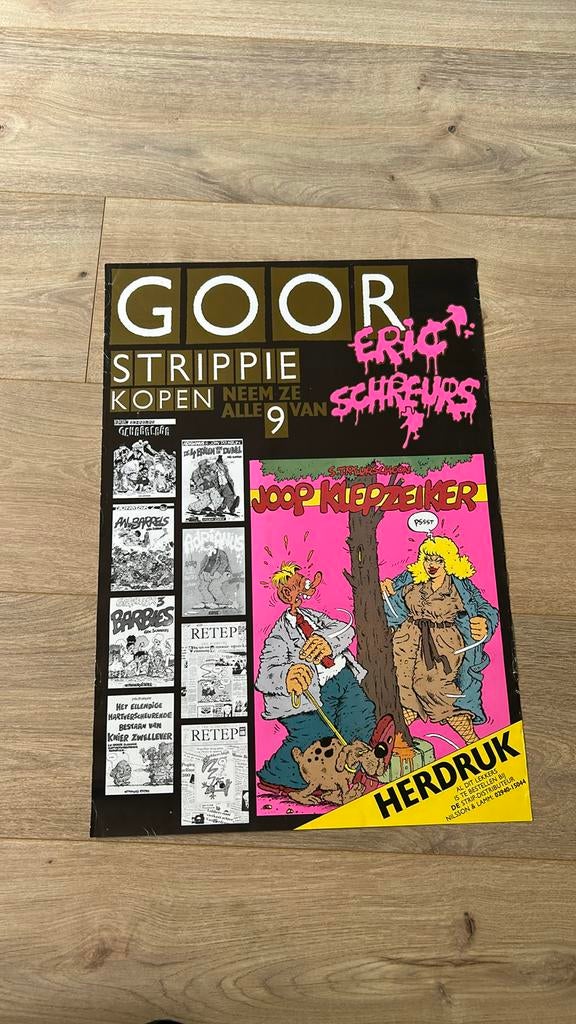 Eric schreurs Joop Klepzeiker affiche 1985, Ophalen of Verzenden, Gebruikt