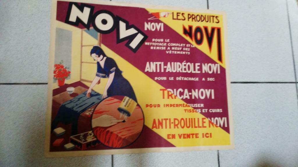 affiche NOVI produits d'entretiens des années 1950, Verzenden, Gebruikt, Reclame