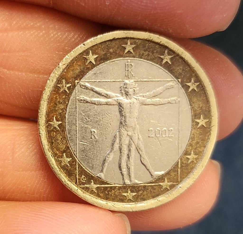 Pièce italienne de 1 euro « Da Vinci Face Error » 2002, Timbres & Monnaies, Monnaies | Europe | Monnaies euro, Enlèvement ou Envoi