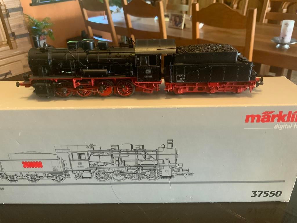 LOCOMOTIVE A VAPEUR MARKLIN DB 37550. 55 5555 COMME NEUVE, Enlèvement ou Envoi, Courant alternatif, Comme neuf, Locomotive