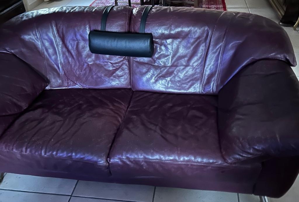 Lederen stijlvolle Tweezit te koop, 75 à 100 cm, Mooi stijlvol, Enlèvement, Utilisé