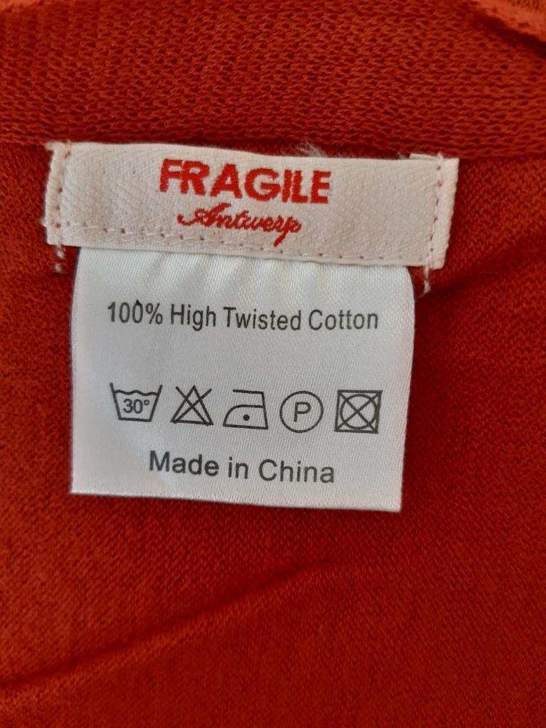 Roestbruine zeer grote sjaal Fragile (2 x 0.8 m), Kleding | Dames, Overige typen, Bruin, Fragile, Ophalen of Verzenden