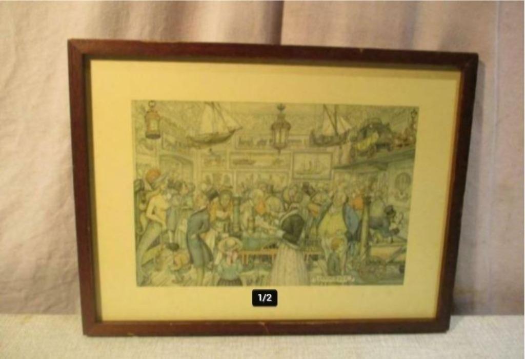 Prachtige Antieke Artprint van Anton Pieck - 32x25, Ophalen of Verzenden, Zo goed als nieuw, Print, Oorspronkelijke maker