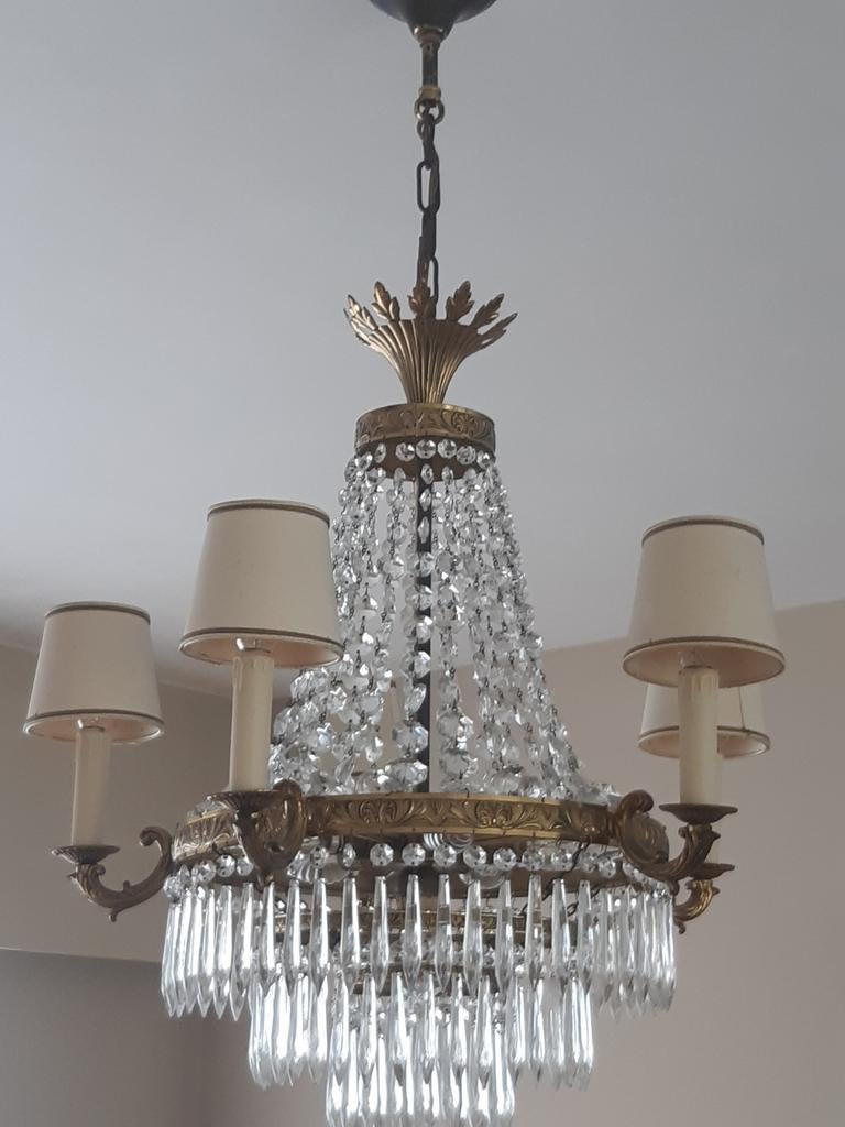 Kristallen kroonluchter / wandverlichting., Huis en Inrichting, Ophalen, Gebruikt