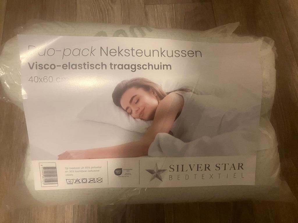 Nieuwe Bamboo Neksteunhoofdkussen traagschuim anti-allergie, Neuf, Oreiller, Enlèvement ou Envoi, Blanc