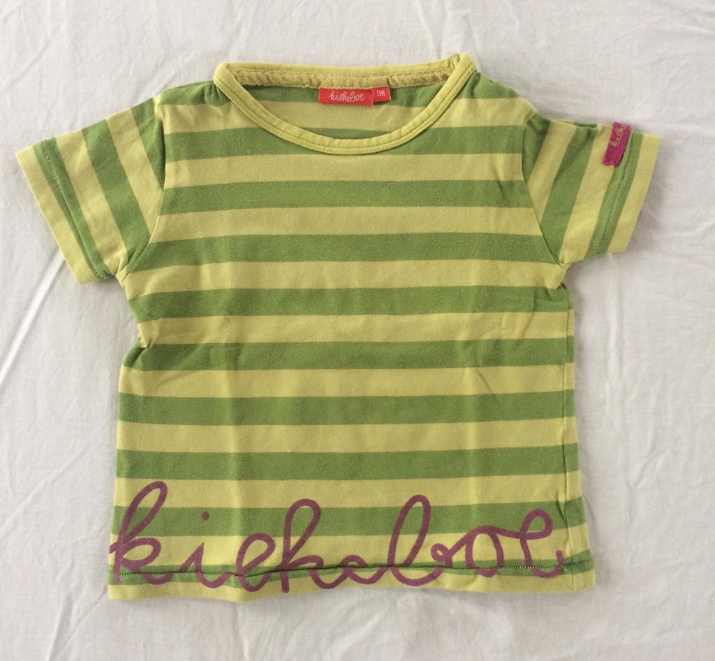t-shirt Kiekeboe 98 groen gestreept, Gebruikt, Jongen of Meisje, Kiekeboe, Ophalen of Verzenden