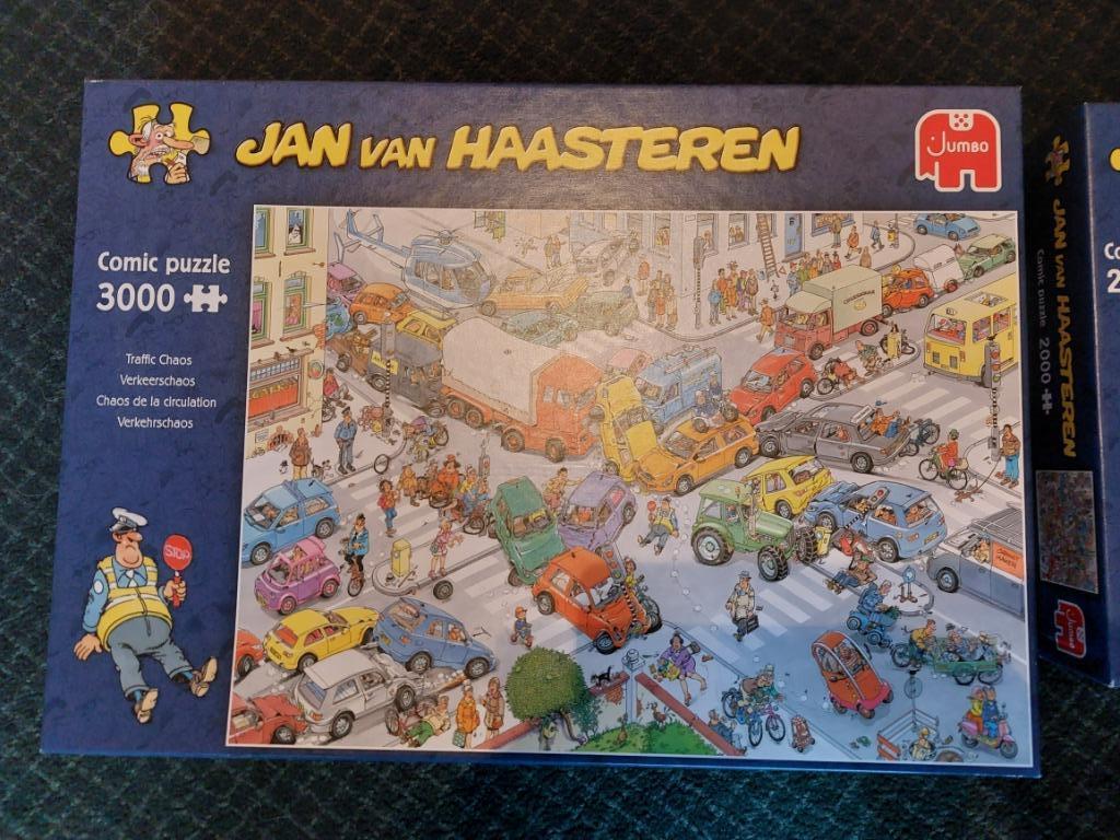 Puzzel Van Haasteren Verkeerschaos 3000st, Enlèvement, Plus de 1 500 pièces, Comme neuf, Puzzle