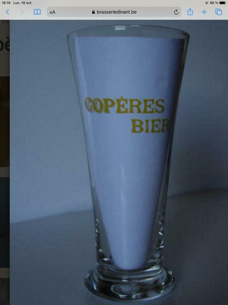 À la recherche verre Copères brasserie de Dinant, Collections, Marques de bière, Utilisé