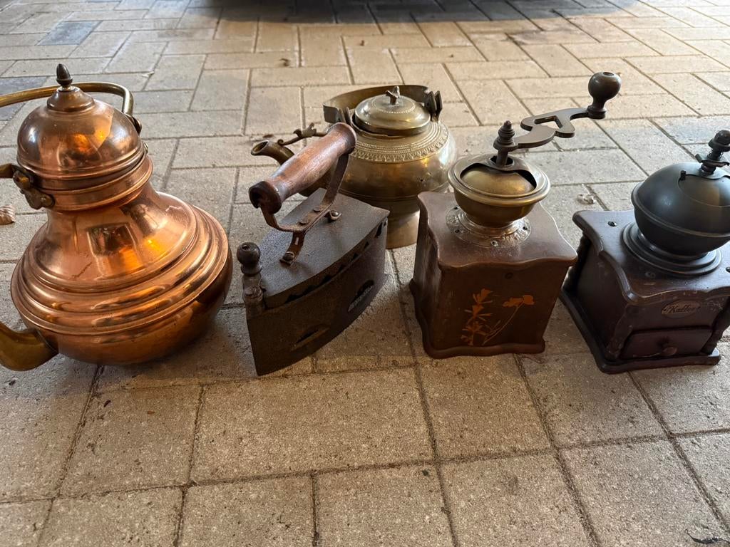 Decoratie spullen in koper en ijzer, Enlèvement, Cuivre