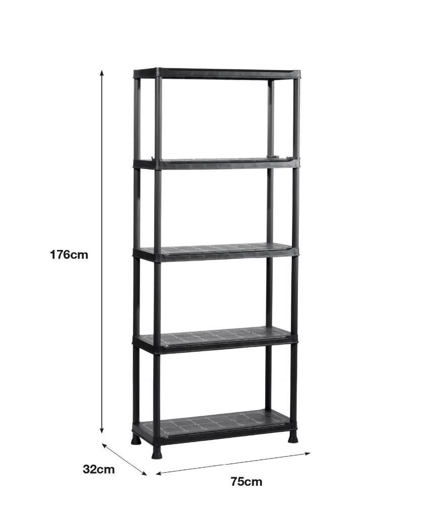 Two PVC Shelves 75x32x176 cm 150 kg for Storage, Enlèvement, Utilisé