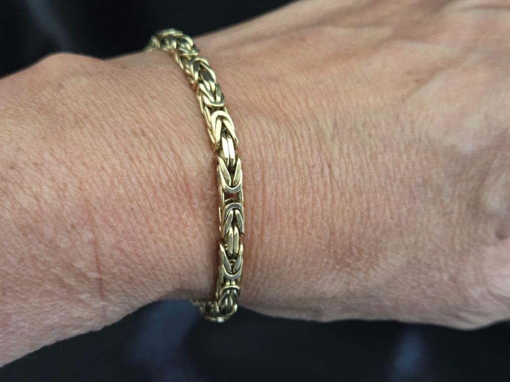 Gouden byzantijnse koningsschakelarmband.2025/545 29,35 Gram, Handtassen en Accessoires, Armbanden, Zo goed als nieuw, Goud, Goud