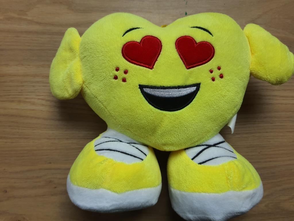Emoticon Hartjes ogen Pluche Kussen 30cm NIEUW 2 beschikbaar, Ophalen, Nieuw, Overige typen