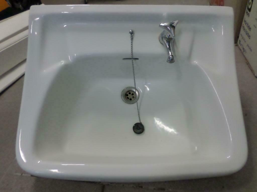 Spoelbak, wasbak, wastafel wit keramiek wit, Doe-het-zelf en Bouw, Sanitair, Ophalen, Gebruikt, Wastafel