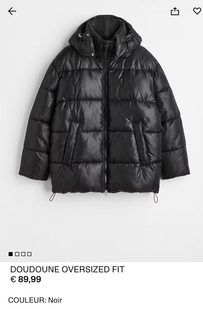 Nieuw oversized donsjack, Kleding | Heren, Jassen | Winter, Ophalen, Maat 48/50 (M), Zwart, Nieuw