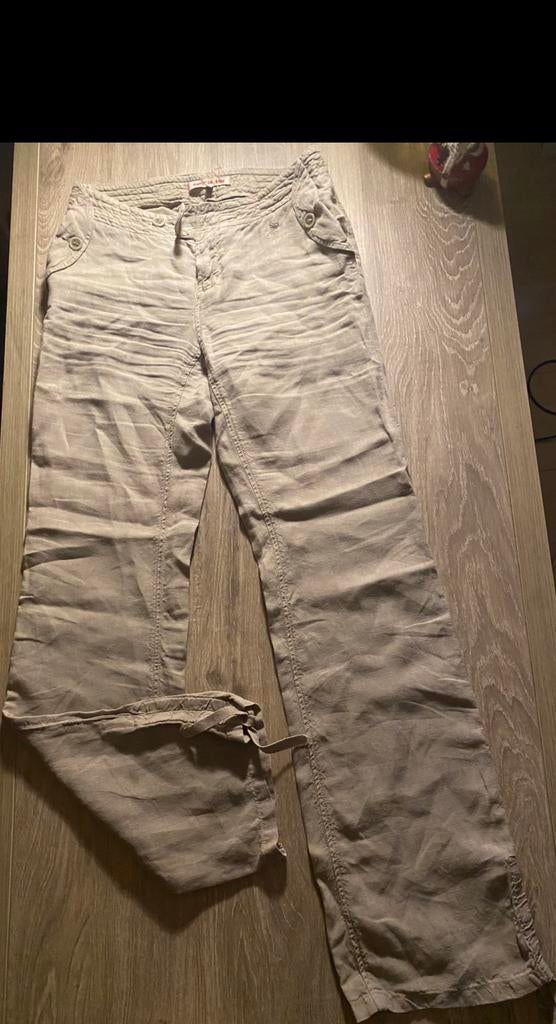 🔥 Hampton Bays - Linnen broek beige - maat 34, Kleding | Dames, Beige, Ophalen of Verzenden, Zo goed als nieuw, Hampton Bays
