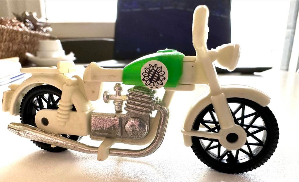 Playmobil geobra 1976 groen witte motor, Gebruikt