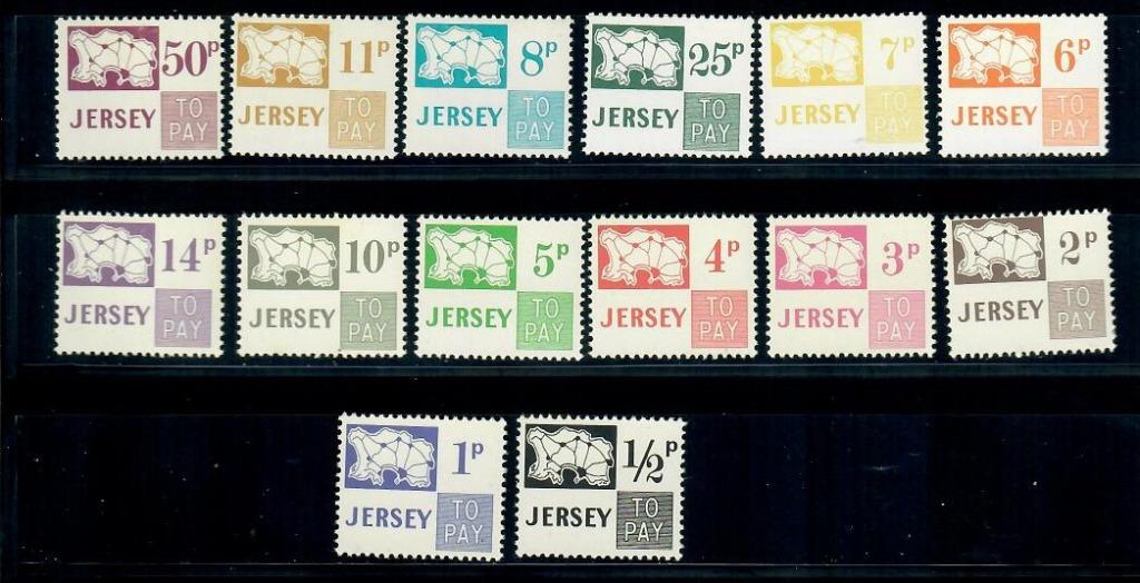 Jersey yvertnrs.: Taxe 7/20 postfris, Ophalen of Verzenden, Postfris