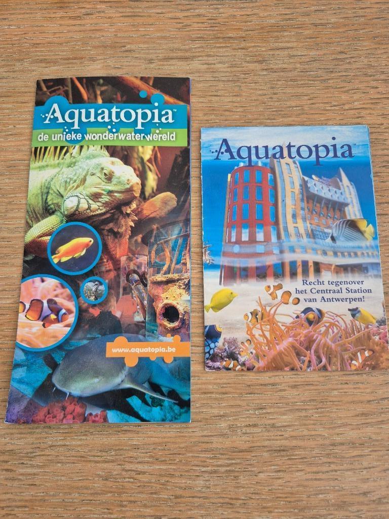 2 oude folders Aquatopia (Antwerpen), Ophalen of Verzenden, Zo goed als nieuw, Folder