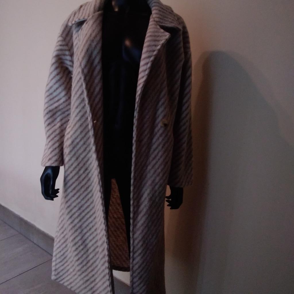 Lange vintage mantel, Kleding | Dames, Vintage,mantel, Verzenden, Gedragen, Beige