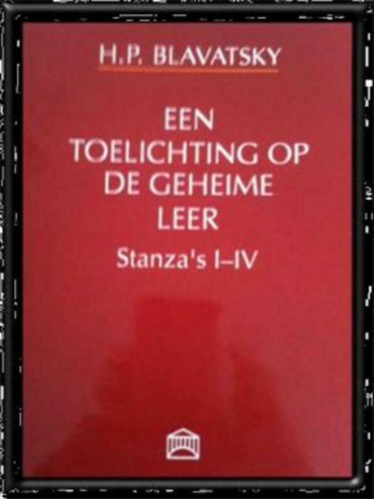 Een toelichting op de geheime leer, Stanza's I-IV, H.P.Blava, Ophalen of Verzenden, Gelezen