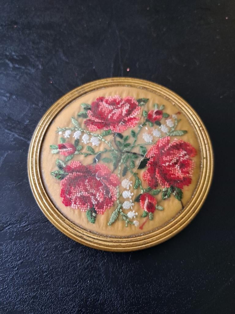 Vintage poederdoos, Handtassen en Accessoires, Ophalen of Verzenden, Gebruikt