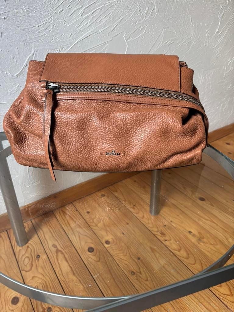 Sac cuir Hogan, Handtassen en Accessoires, Ophalen, Zo goed als nieuw, Bruin, Handtas